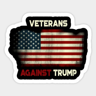 Grunge Veterans Against Trump American Flag Sticker